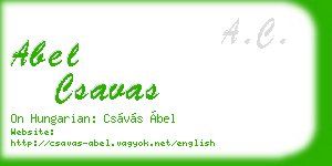 abel csavas business card